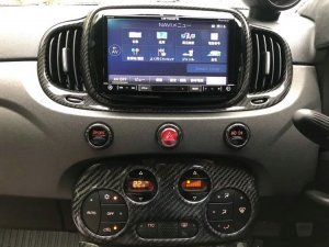 FIAT 500 Audio System Frame Cover - Carbon Fiber